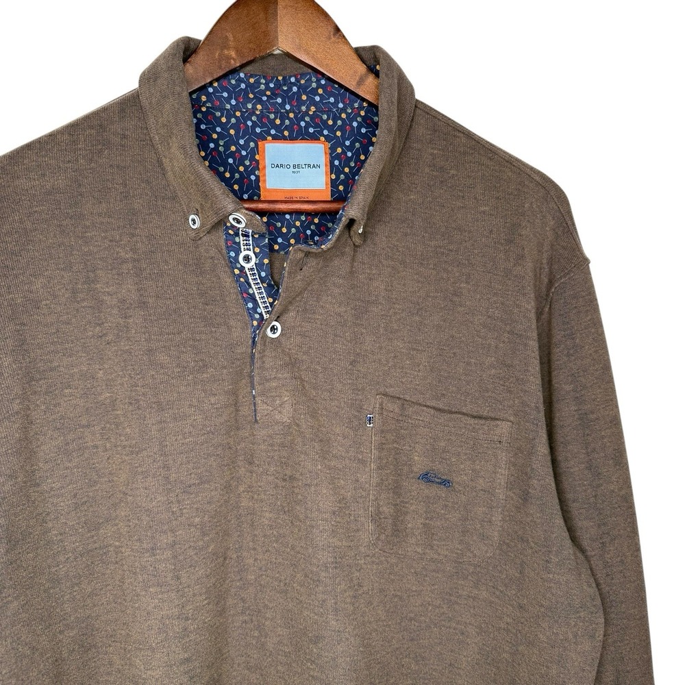 Dario Beltran Jumper Sweater XXL Henley Contrast Lollipop Print Made In Spain 2X - Picture 3 of 6